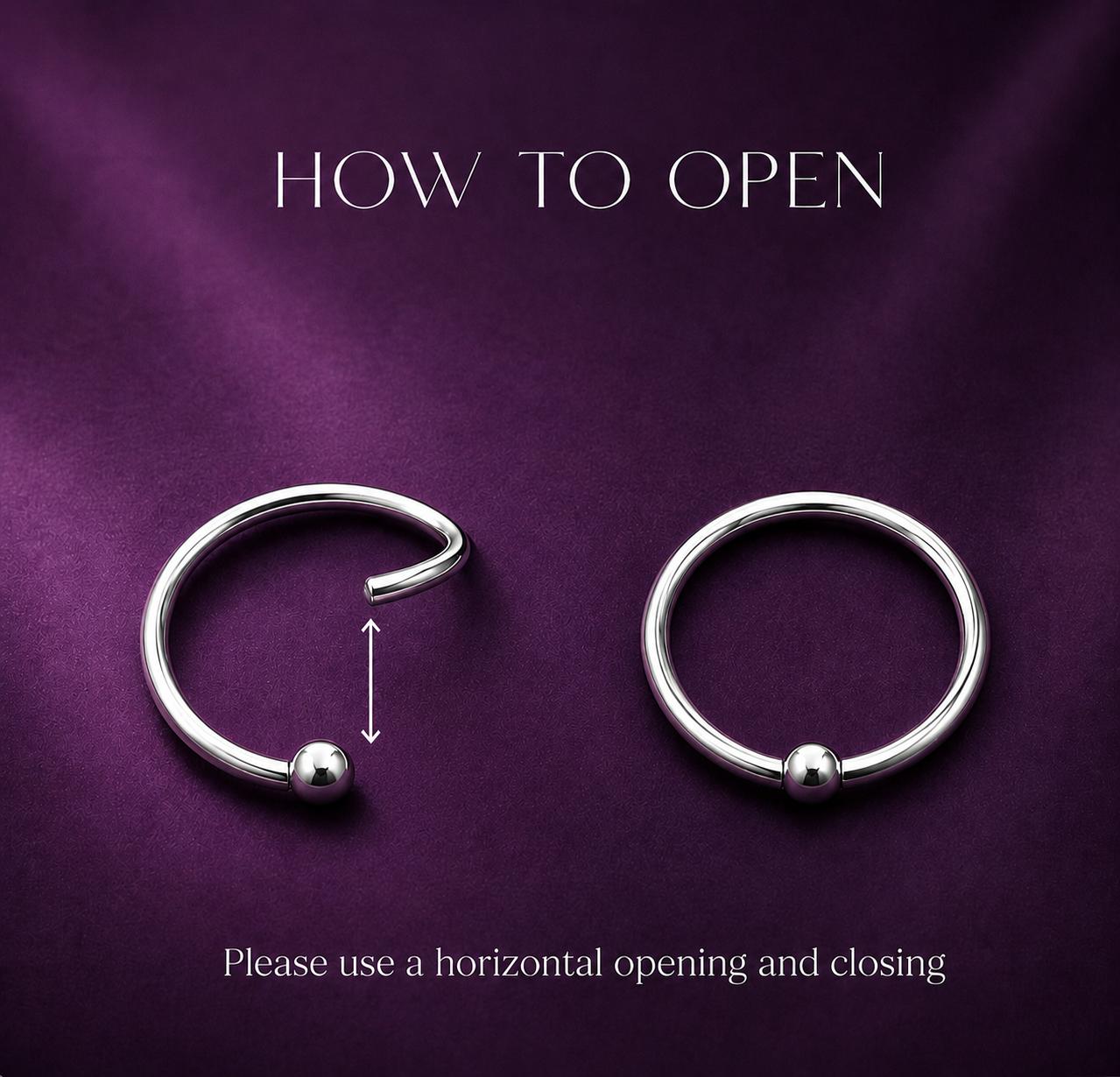 925 Sterling Silver Classic Ball Open Nose Pin - Image 4